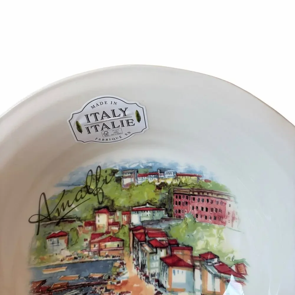 Ceramica Cuore Seaside Village Pasta Bowl AMALFI 10.5in Made in Italy New